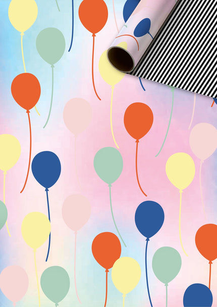 Feestbazaar Rol Inpakpapier Pastel Ballonnen