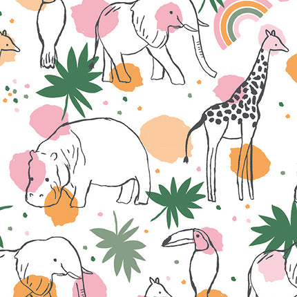 Feestbazaar Rol Inpakpapier Regenboog Jungle