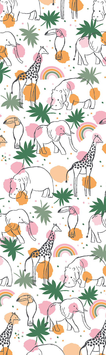 Feestbazaar Rol Inpakpapier Regenboog Jungle