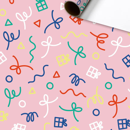 Feestbazaar Rol Inpakpapier roze cadeautjes