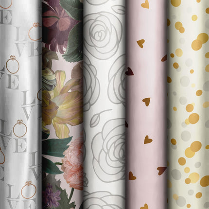 Feestbazaar Rol Inpakpapier Witte Rozen