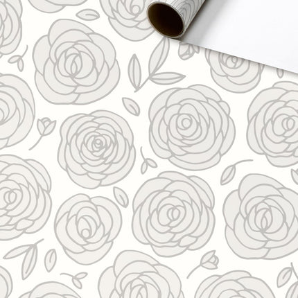 Feestbazaar Rol Inpakpapier Witte Rozen