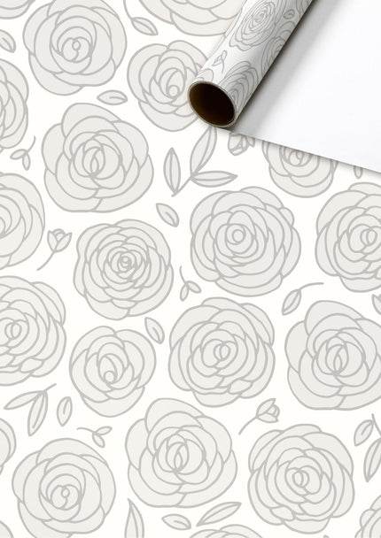 Feestbazaar Rol Inpakpapier Witte Rozen