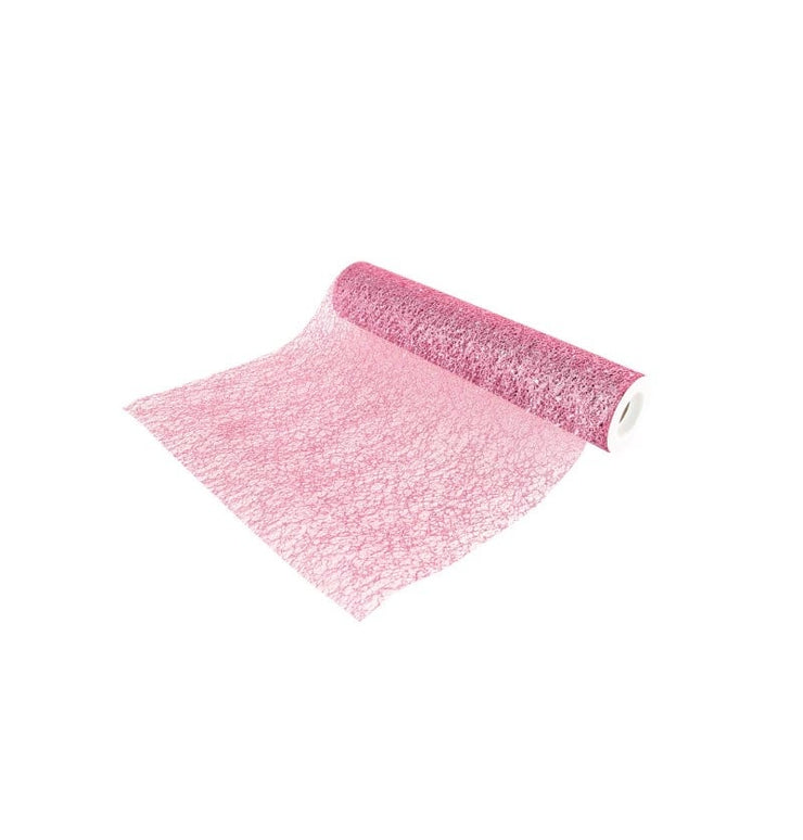 Feestbazaar Rol Tafelloper Glitter Oud Roze (5m)