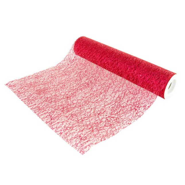 Feestbazaar Rol Tafelloper Glitter Rood (5m)