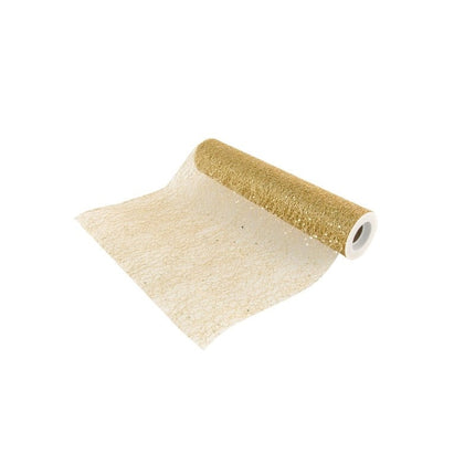 Feestbazaar Rol Tafelloper Goud Glitter (500x30cm)