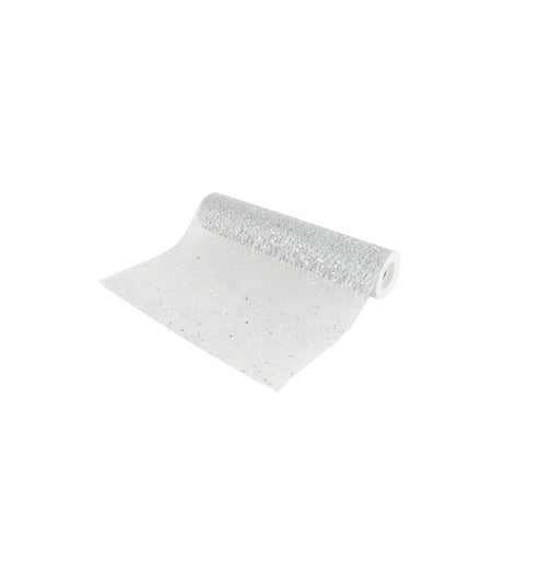 Feestbazaar Rol Tafelloper Zilver Glitter (500x30cm)