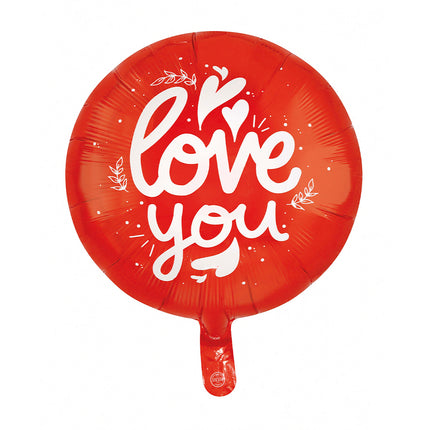 Feestbazaar Ronde I Love You Folieballon Rood (46cm)