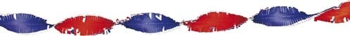 Feestbazaar Rood Wit Blauw Crepe Papier Slinger 24 meter