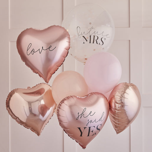 Feestbazaar Rose Gouden Ballonnenset Vrijgezellenfeest (9st)