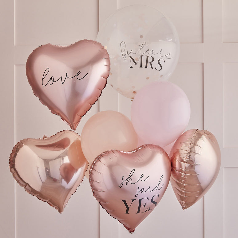 Feestbazaar Rose Gouden Ballonnenset Vrijgezellenfeest (9st)