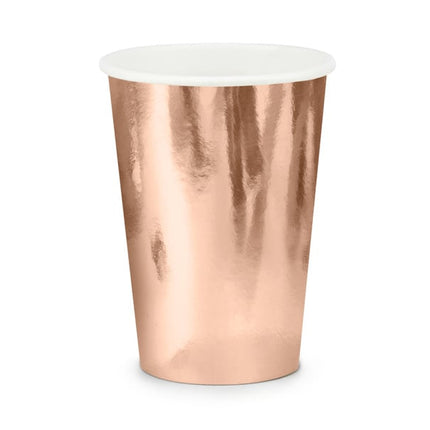 Feestbazaar Rose gouden feest bekers 6 stuks