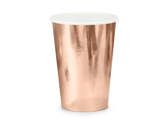 Feestbazaar Rose gouden feest bekers 6 stuks