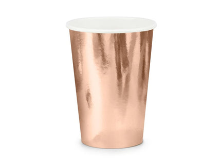 Feestbazaar Rose gouden feest bekers 6 stuks
