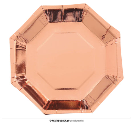 Feestbazaar Rosé Gouden Partybordjes 23cm (6st)