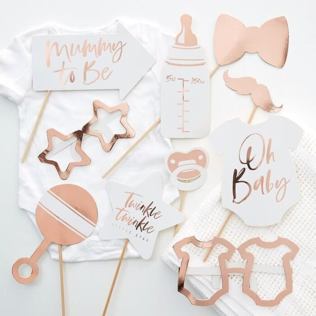 Feestbazaar Rose Gouden Photo Booth Props Baby Shower