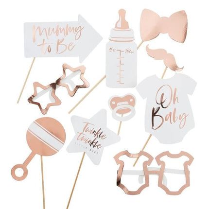 Feestbazaar Rose Gouden Photo Booth Props Baby Shower