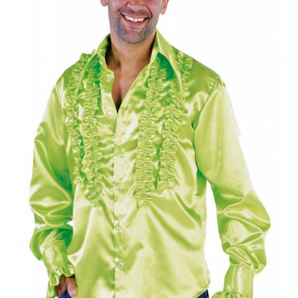 Feestbazaar Rouches blouse fluor groen populair