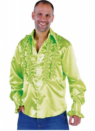 Feestbazaar Rouches blouse fluor groen populair