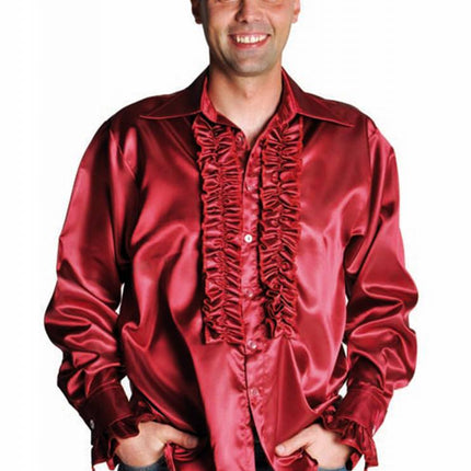 Feestbazaar Rouches blouse luxe bordeaux rood