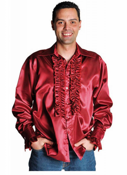 Feestbazaar Rouches blouse luxe bordeaux rood
