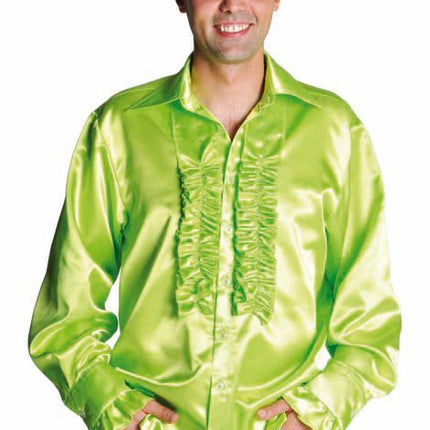 Feestbazaar Rouches blouse luxe fluor groen