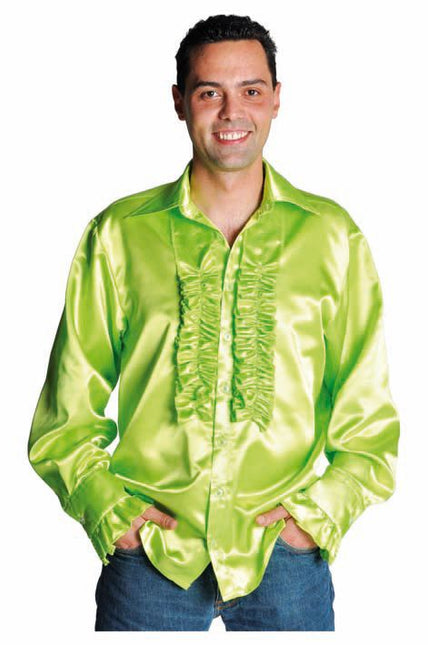 Feestbazaar Rouches blouse luxe fluor groen