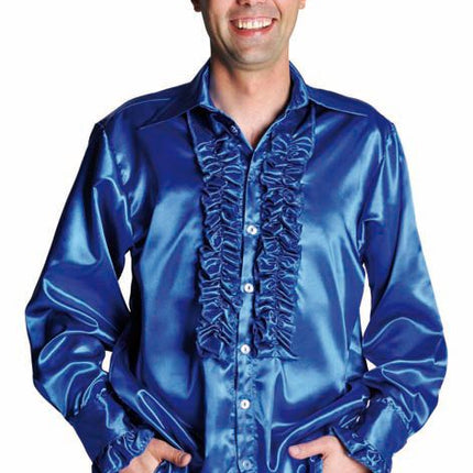 Feestbazaar Rouches blouse luxe kobalt