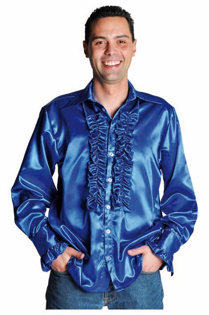 Feestbazaar Rouches blouse luxe kobalt
