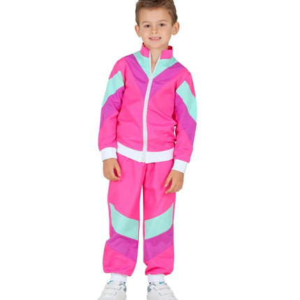 Feestbazaar Roze 80's Party Trainingspak Kind