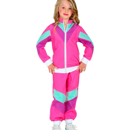 Feestbazaar Roze 80's Party Trainingspak Kind