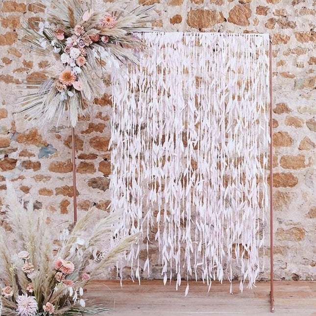 Feestbazaar Roze Bladlint Backdrop Decoratie
