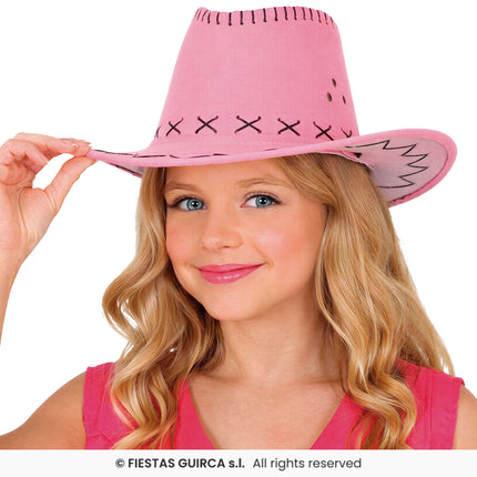 Feestbazaar Roze  Cowboyhoed Kind Girl Power