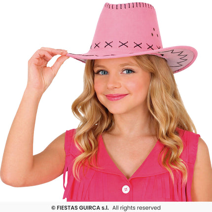 Feestbazaar Roze  Cowboyhoed Kind Girl Power