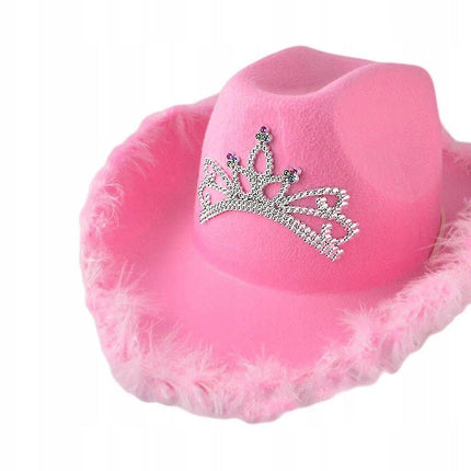 Feestbazaar Roze Cowgirl hoed