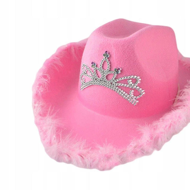 Feestbazaar Roze Cowgirl hoed