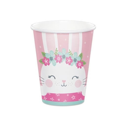 Feestbazaar Roze Feestbekers Konijn (8st)