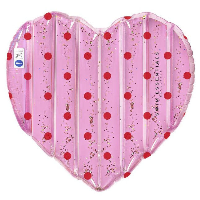 Feestbazaar Roze Glitter Hart Luchtbed
