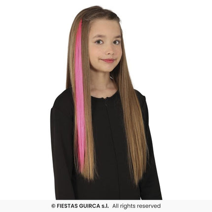 Feestbazaar Roze Hair Extensions 50cm (3st)