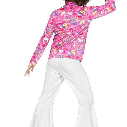 Feestbazaar Roze Hippie Blouse Heren Spiral of Life