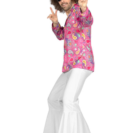 Feestbazaar Roze Hippie Blouse Heren Spiral of Life