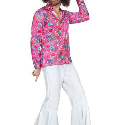 Feestbazaar Roze Hippie Blouse Heren Spiral of Life
