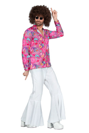 Feestbazaar Roze Hippie Blouse Heren Spiral of Life
