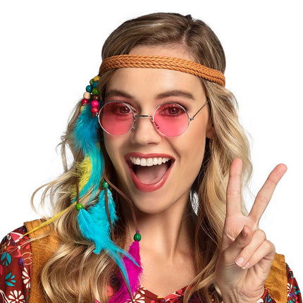 Feestbazaar Roze Hippie Bril