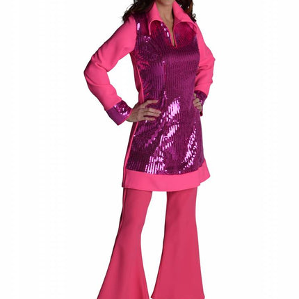 Feestbazaar Roze hippiebroek vrouw
