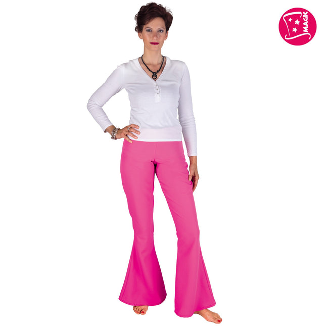 Feestbazaar Roze hippiebroek vrouw