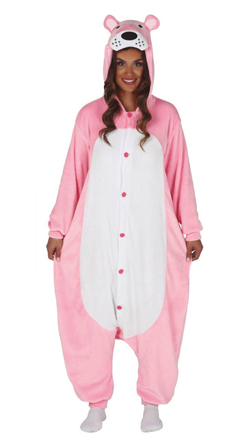 Feestbazaar Roze Katten Onesie Volwassen