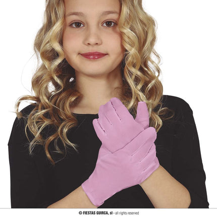 Feestbazaar Roze kinderhandschoenen