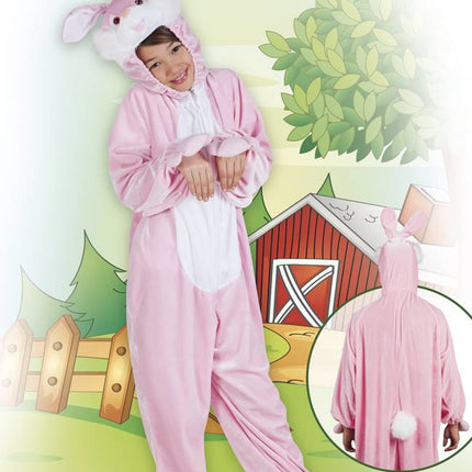 Feestbazaar Roze Konijnenpak pluche kind