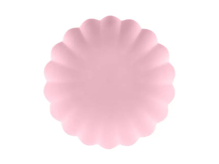 Feestbazaar Roze Kunststof Borden Kartelrand 22cm (4st)